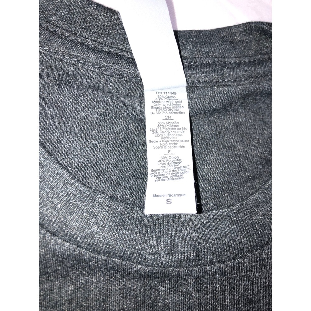 Brave Graphic T-Shirt Charcoal Heather Grey Short Sleeve Crewneck Mens Small - Picture 3 of 9